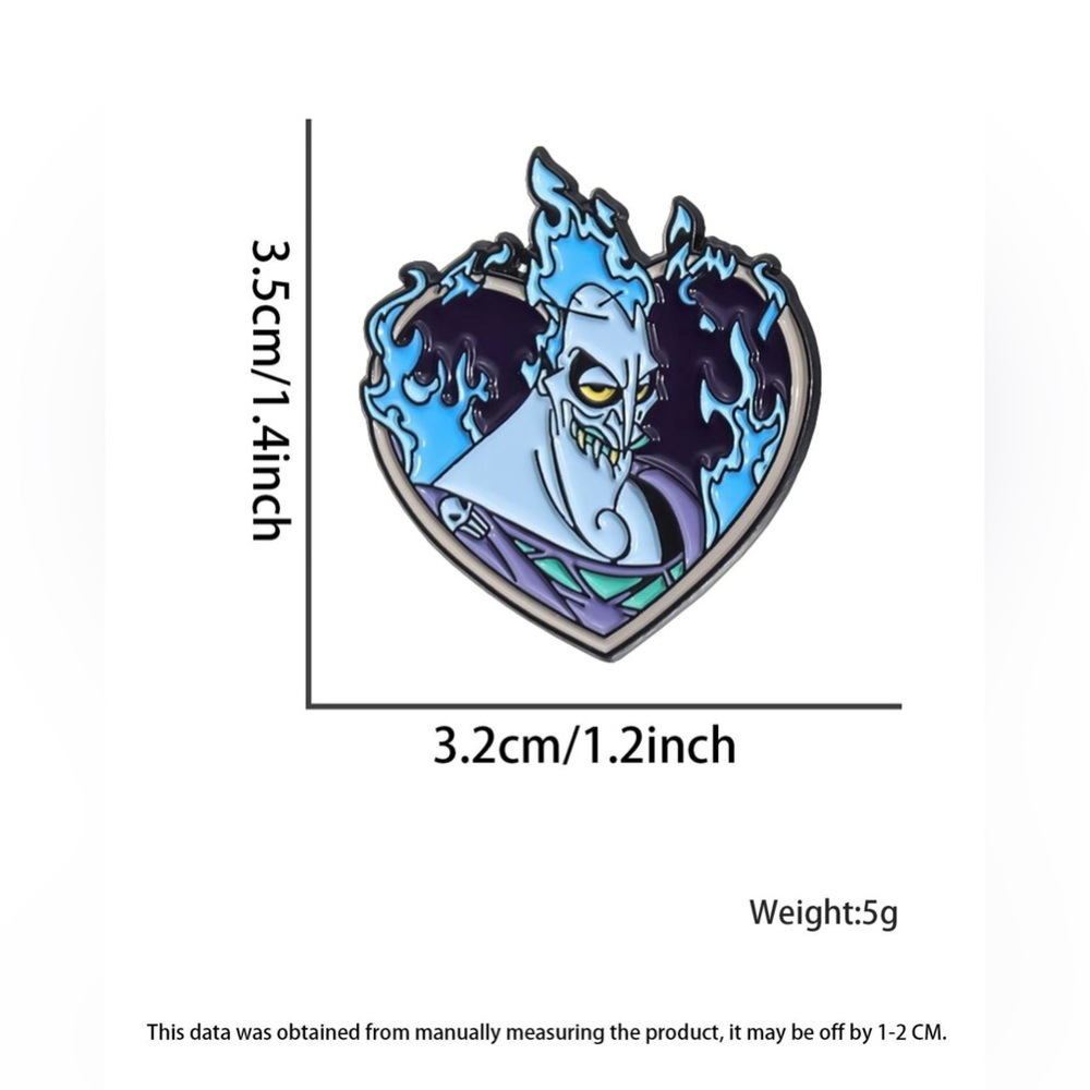HADES HEART ON FIRE FANTASY ENAMEL PIN - Picture 7 of 9